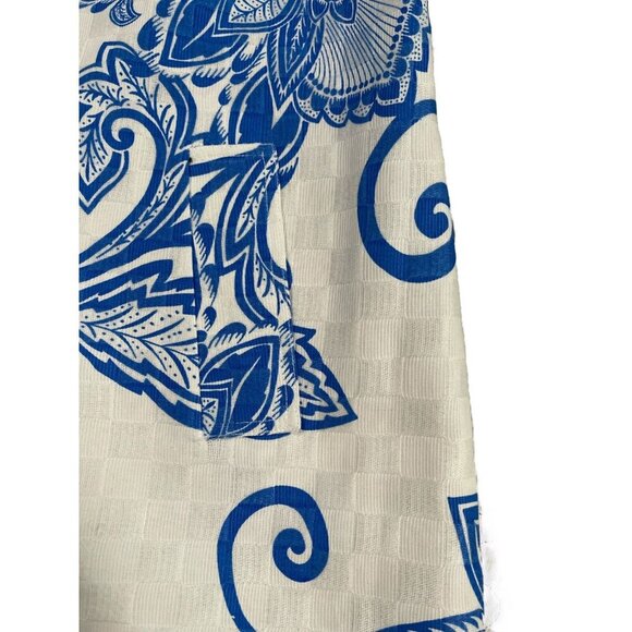 Taylor Floral Cap Sleeve Sheath Dress with Pockets Blue White Size 10 - Picture 5 of 8